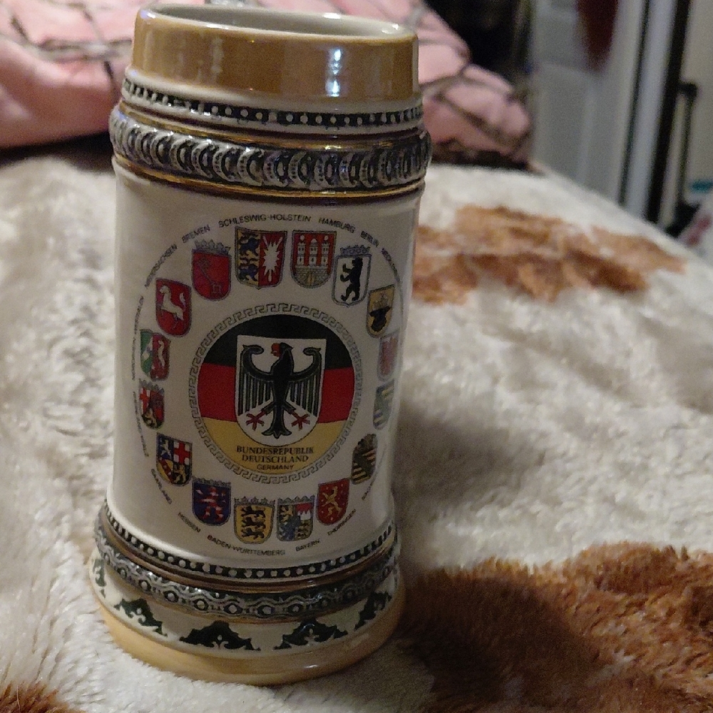 German Crest Ceramic Beer Stein
